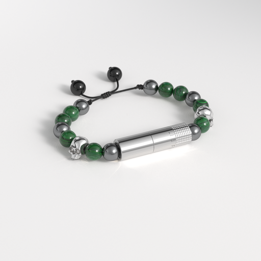 [BP3138028] Punch Bracelet - Verde cobre Skull